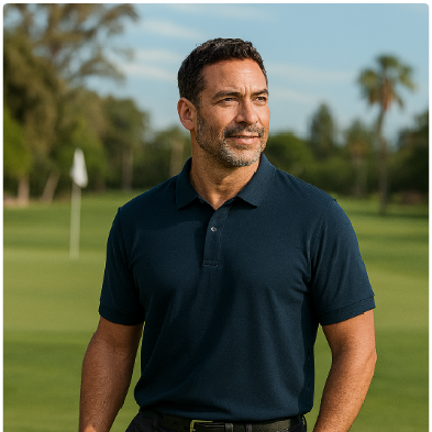 Polo de golf bleu marine